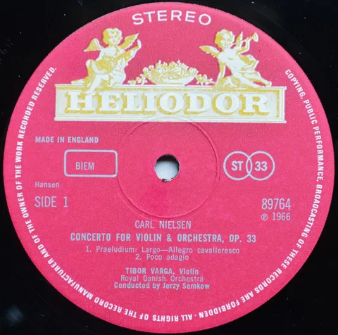 Concerto For Violin And Orchestra Op. 33 / Helios Overture, Op. 17 - Foto 3 de 4