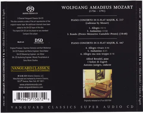 Concerto For Piano And Orchestra, No. 9 In E Flat Major, K. 217 / Concerto For Piano And Orchestra, No. 14 In E Flat Major, K. 447 - Foto 2 de 4