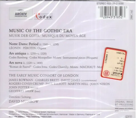 Music Of The Gothic Era = Musik Der Gotik = Musique Du Moyen Âge - Foto 2 de 3