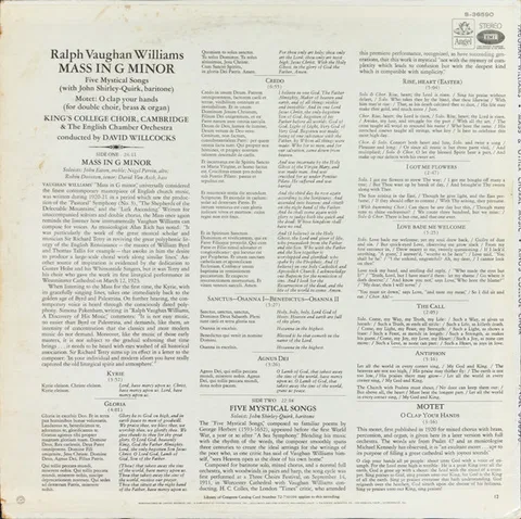 Mass In G Minor / Five Mystical Songs / Motet: O Clap Your Hands - Foto 2 de 4