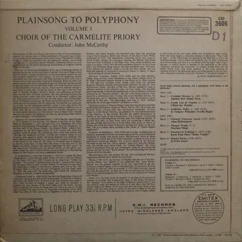 Plainsong To Polyphony, Volume Three - Foto 2 de 4