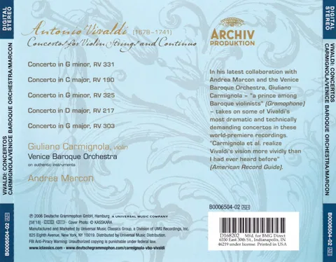 Concertos for Violin, Strings and Continuo - Foto 3 de 4