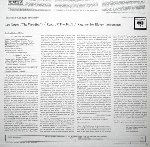 Stravinsky Conducts Stravinsky (Les Noces / Renard / Ragtime For Eleven Instruments) - Foto 2 de 5