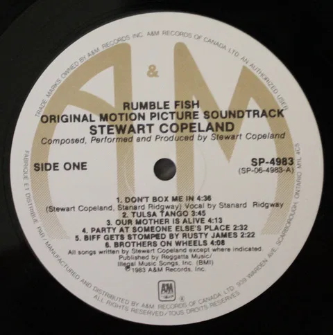 Rumble Fish (Original Motion Picture Soundtrack) - Foto 3 de 4